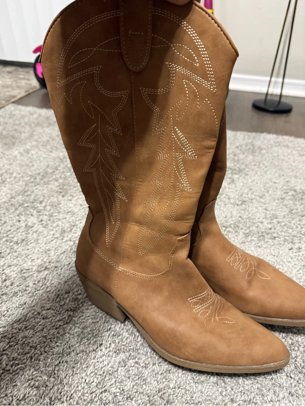 No Boundaries Tan Western Lace-Up Heeled Boots - Picture 2 of 5